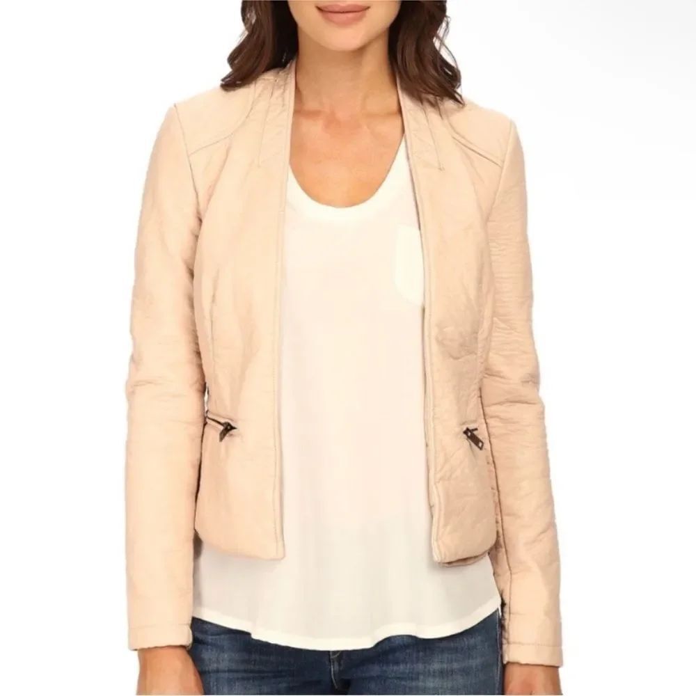 BLANK NYC | NEW Blush Pink Bondage Vegan Leather Moto Jacket Women’s Size S